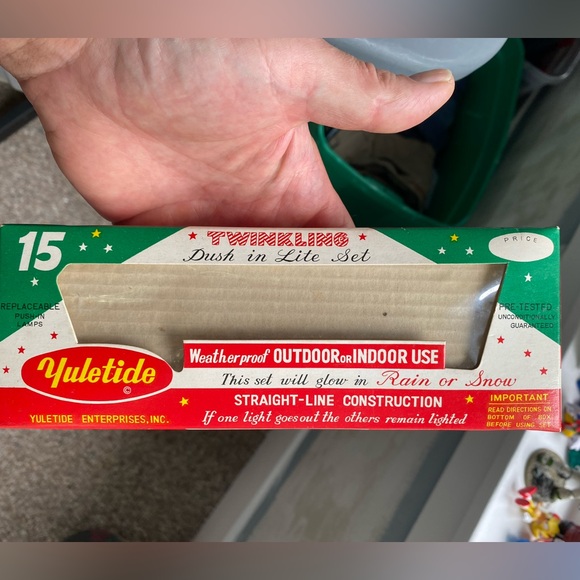 NOS Vtg Yuletide 15 Lites Set Christmas Tulip Lights Twinkling RARE Push in - Picture 5 of 7